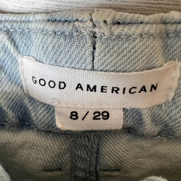 Good American Jeans Womens Size 8/29 Good Classic Indigo120 Distressed Cotton - Picture 2 of 16